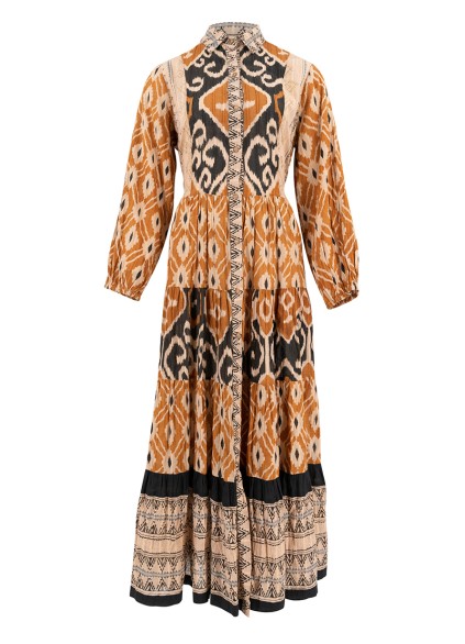 long-sleeved ethnic dress