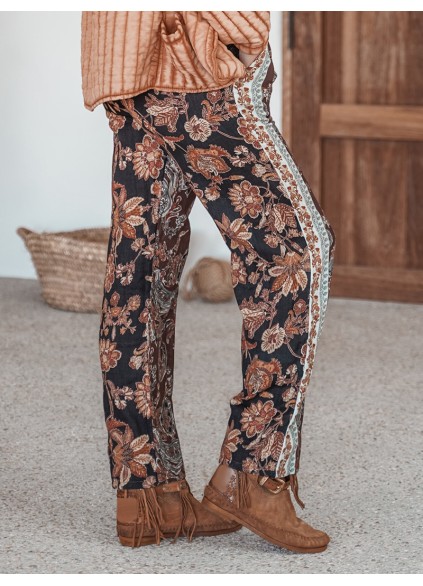 Loose Print Casual Breeze Trousers