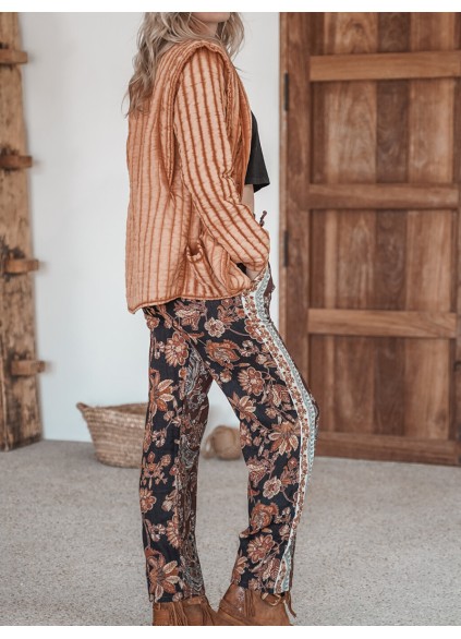 Loose Print Casual Breeze Trousers