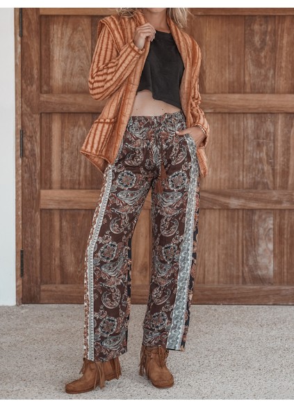 Loose Print Casual Breeze Trousers