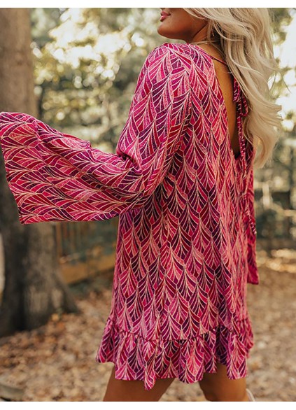 Floral print pink dress