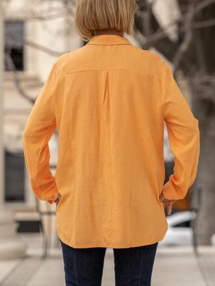 Orange button pocket shirt