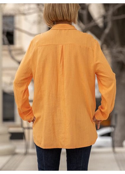 Orange button pocket shirt