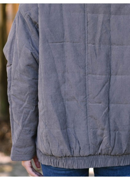 Gray Quilted Jacket