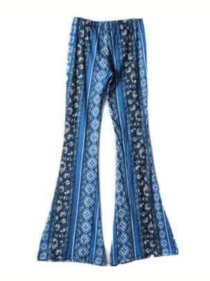 Plant printed slim flared pants