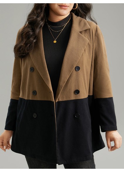 Plus-size women's elegant tweed coat