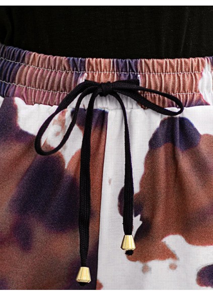 Printed Drawstring Waist Shorts with Pockets