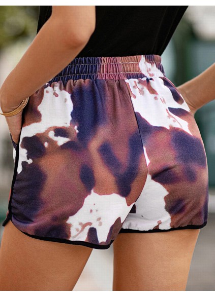 Printed Drawstring Waist Shorts with Pockets