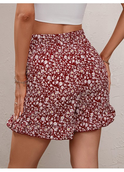 Printed Tie Waist Shorts