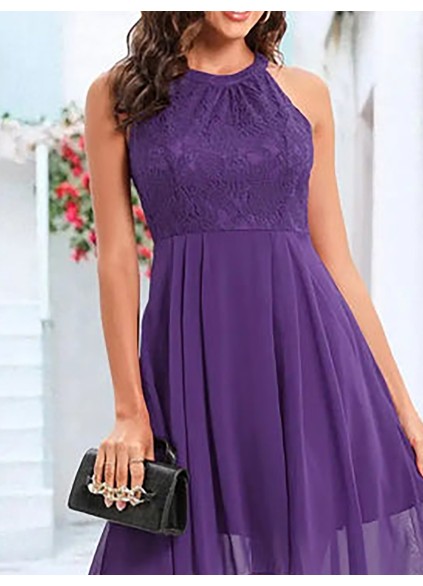 Purple lace elegant dress