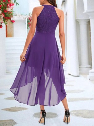 Purple lace elegant dress