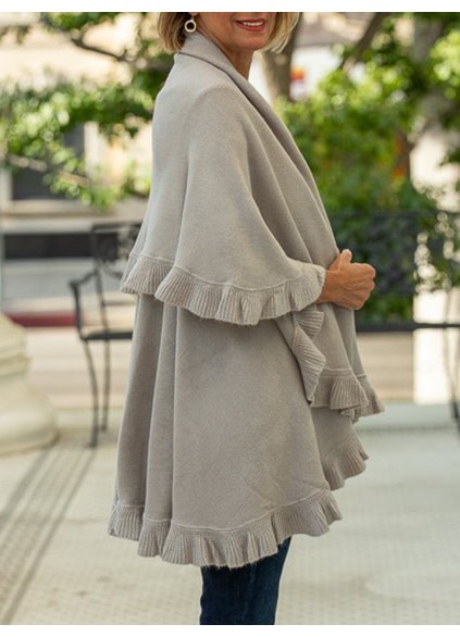 Putty cape vest with ruffles