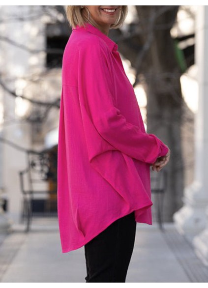 Rose oversized Johnny neck shirt