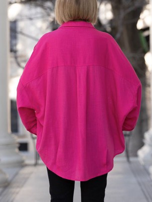 Rose oversized Johnny neck shirt