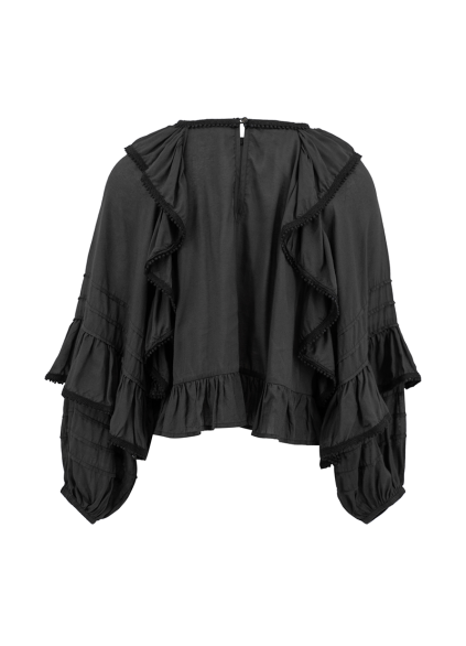 Round neck Long sleeved blouses