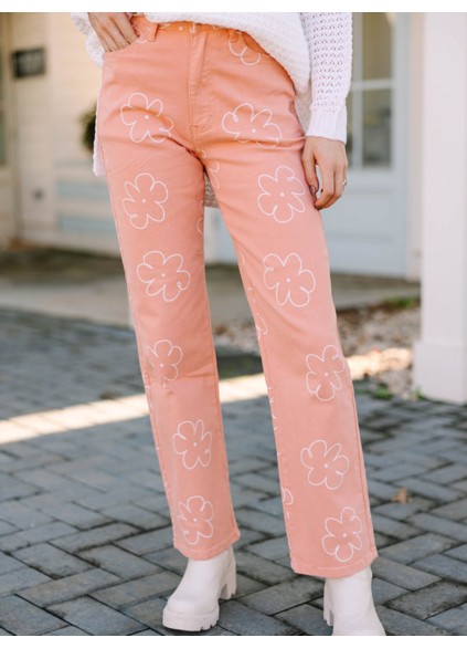 Pink Floral Pants