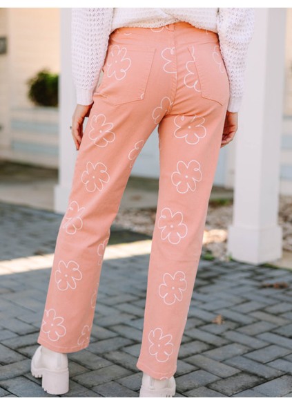 Pink Floral Pants