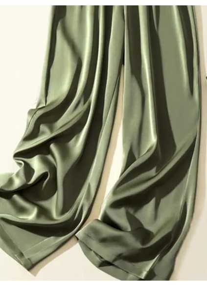 Satin pants wide-leg pants