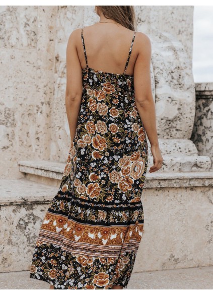 Sexy Bohemian halter print dress