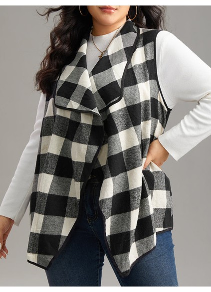 Sleeveless plaid jacket