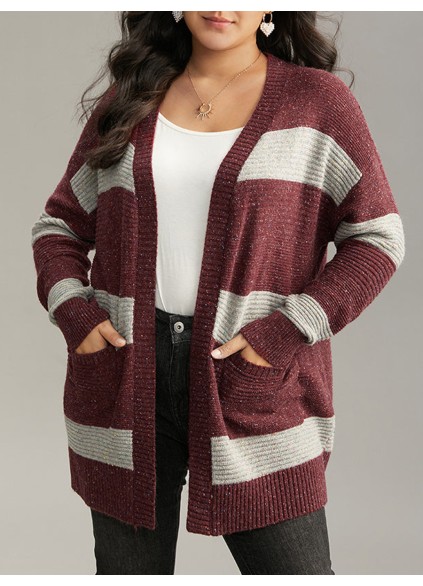 Striped sweater cardigan for women