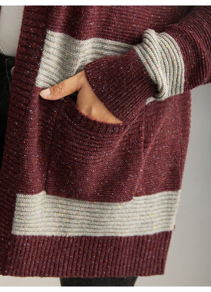 Striped sweater cardigan for women