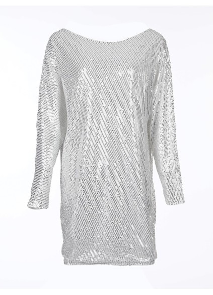 Stylish sequined asymmetrical dress