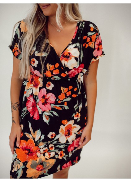 Tropical floral pattern dress