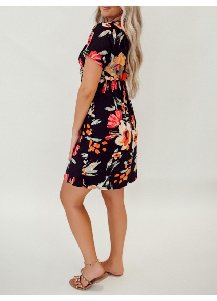 Tropical floral pattern dress