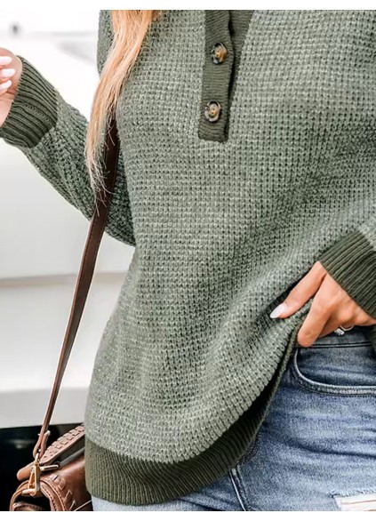 Two-tone drop-sleeve sweater