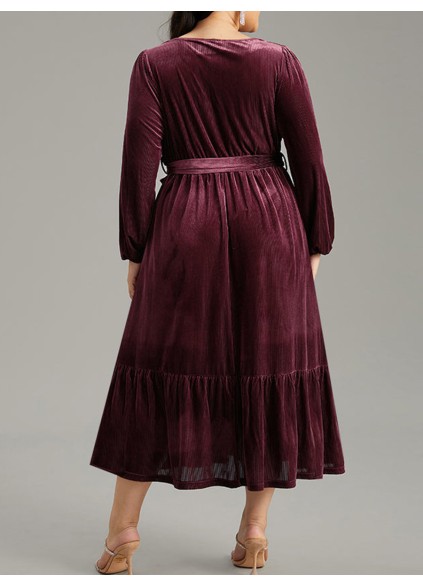 Velvet patchwork plus-size women's dress