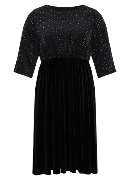 Velvet patchwork plus-size women's dress dress