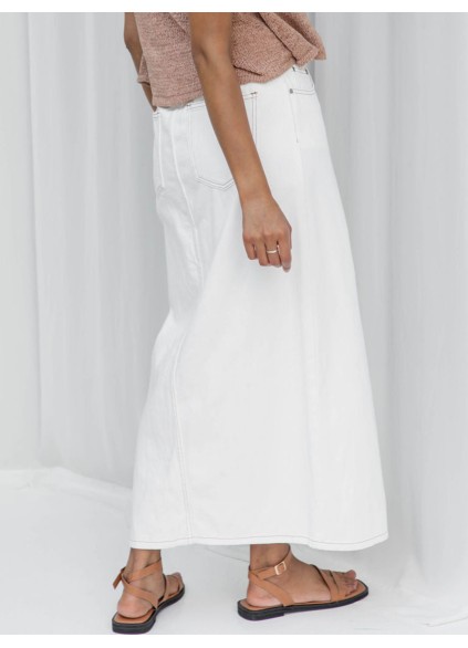 White  denim wash skirt