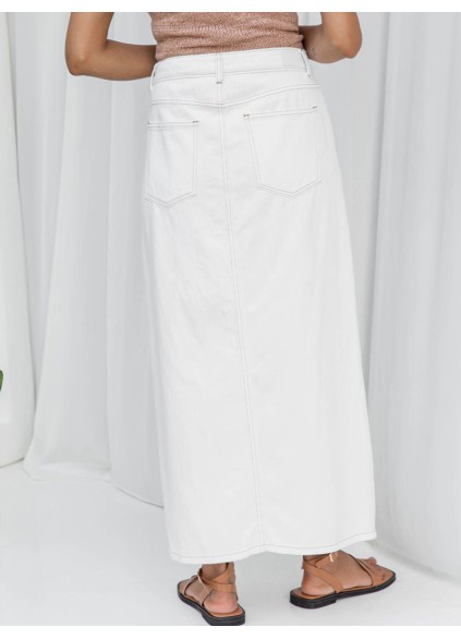 White  denim wash skirt