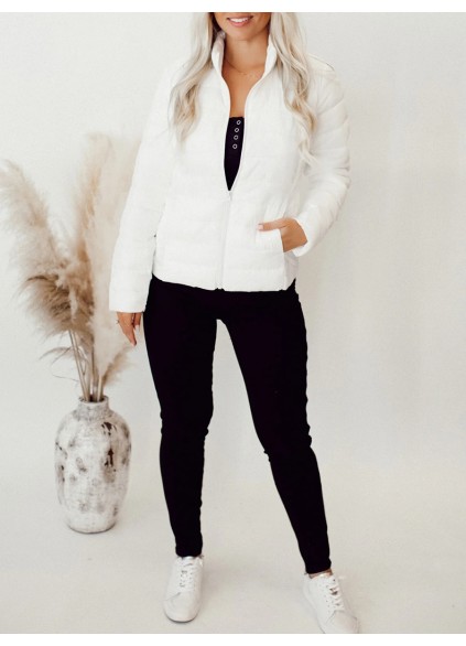 White dark patterned down jacket