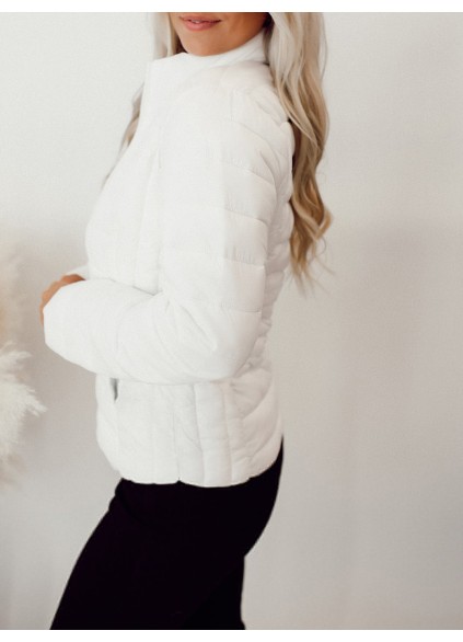 White dark patterned down jacket