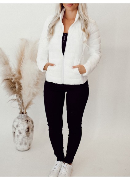 White dark patterned down jacket