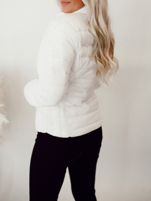 White dark patterned down jacket