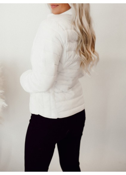 White dark patterned down jacket