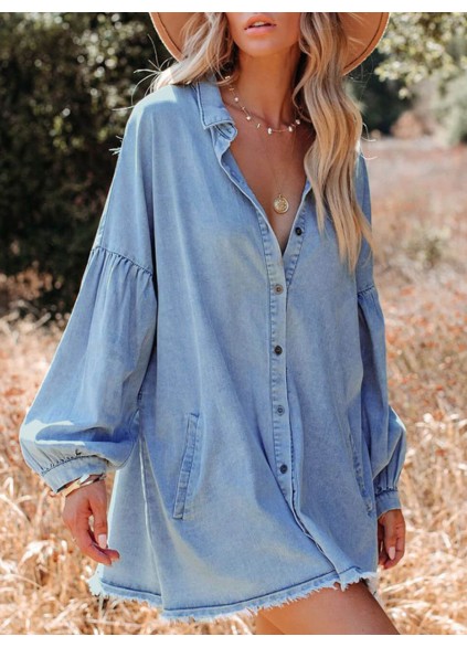 Women Casual Elegant Denim Dress