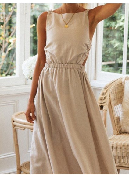 Women Casual Elegant Linen Dress