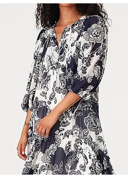 Women's black printed casual dress