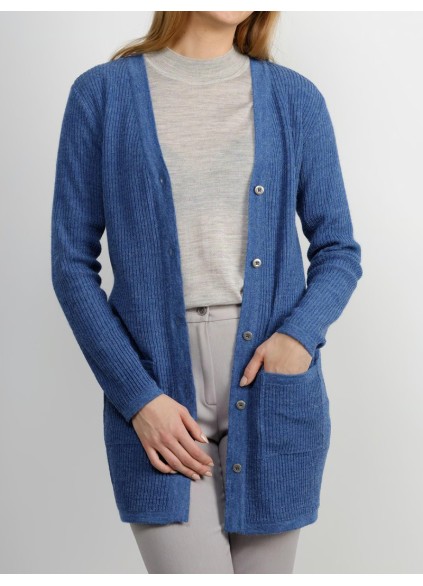 Women's blue elegant knitted sweater