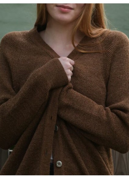 Women's brown elegant knitted sweater