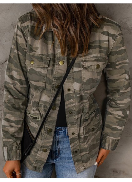 Women's Casual Camouflage Long Sleeve Jacket