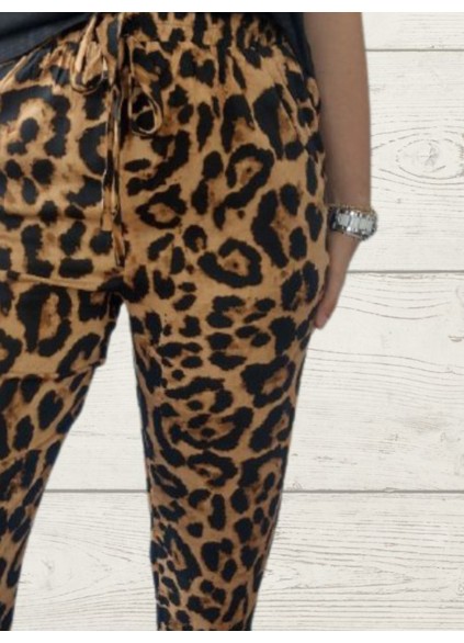 Women's Casual Elastic Print Trousers