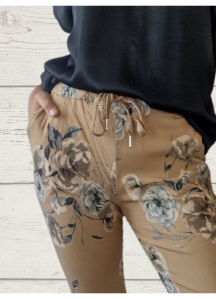 Women's Casual Print Elastic Rope Trousers