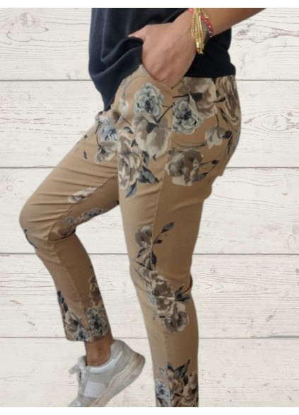 Women's Casual Print Elastic Rope Trousers