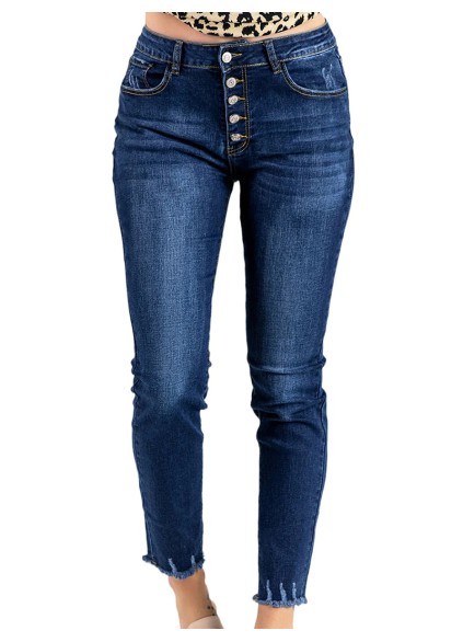 Women's casual solid color skinny jeans