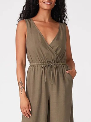 Women's casual V-neck jumpsuit